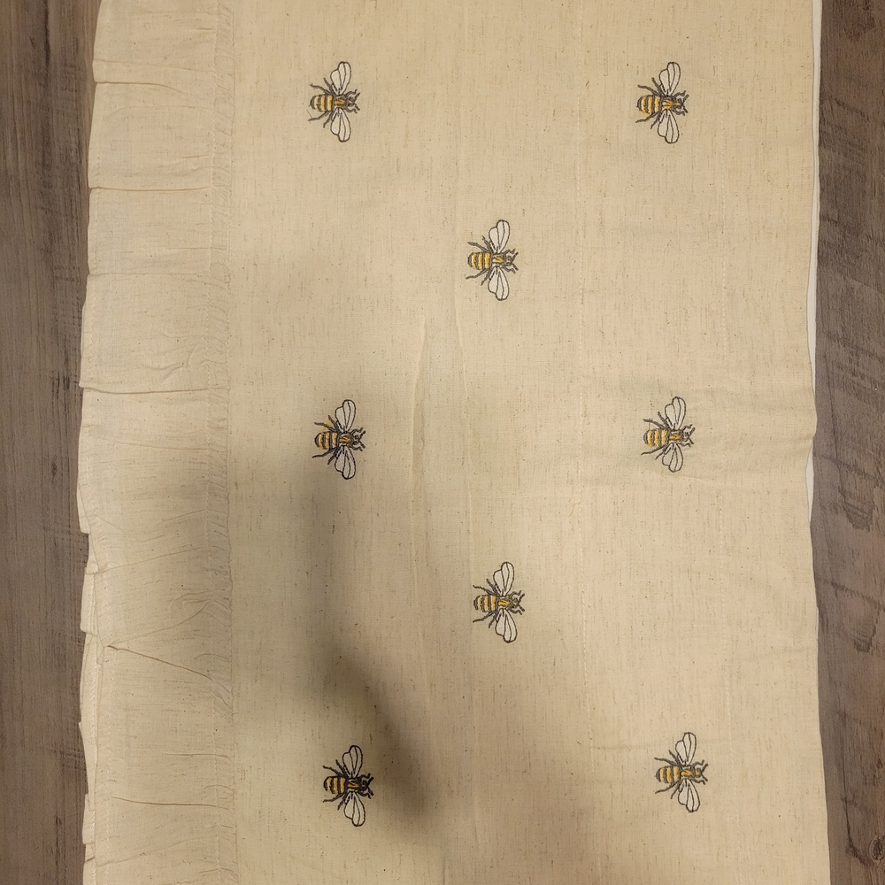 Bee Embroidered Curtains And Placemats